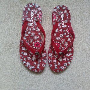 Coach red flip-flops, size 7